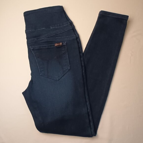 Seven7 Jeans Size 8 Ultra High Rise Legging Dark Wash Tummy Toner - Picture 1 of 9